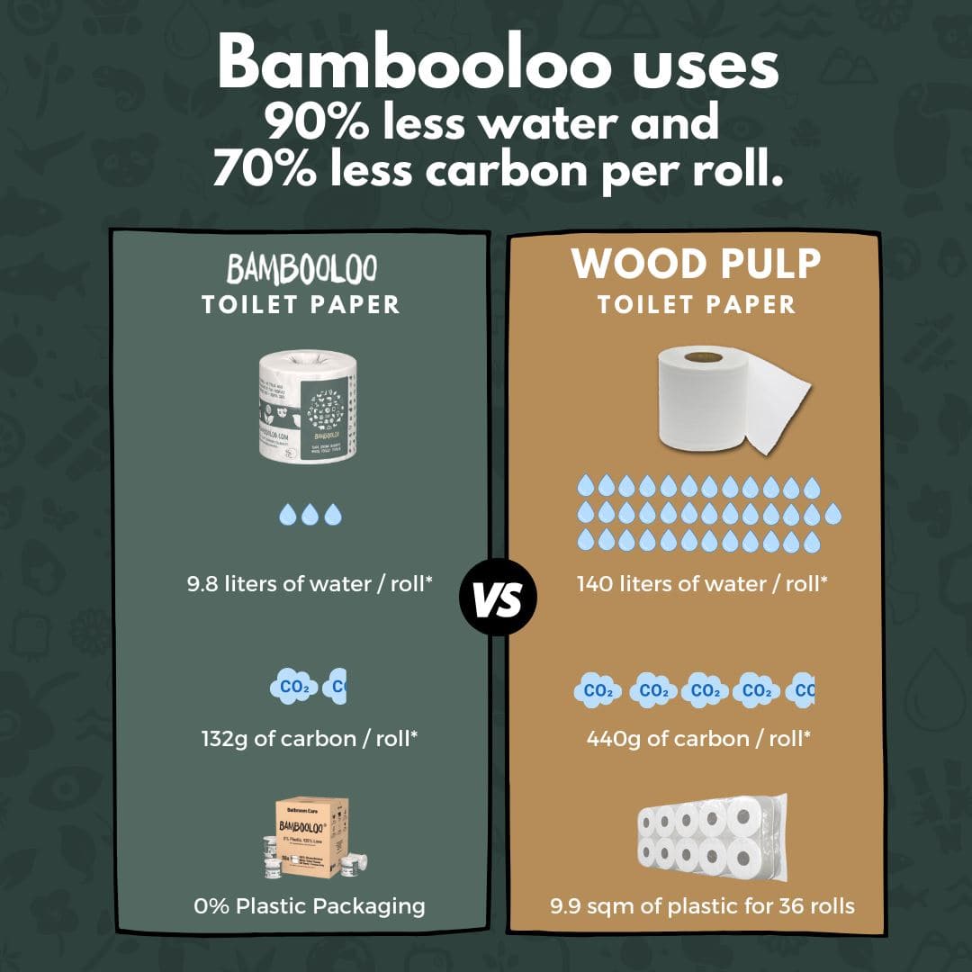 Multi Box - 3 x Bambooloo Toilet Rolls Cartons (36 Individually Wrapped Rolls Per Carton) Toilet Rolls Bambooloo