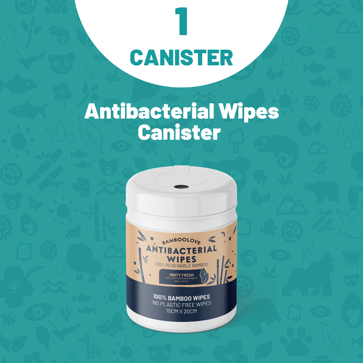 Bamboo Antibacterial Wipes | 1 Canister