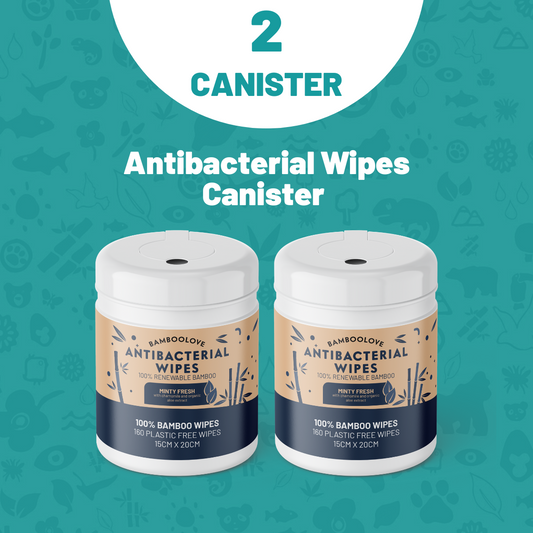 Bamboo Antibacterial Wipes | 2 Canister