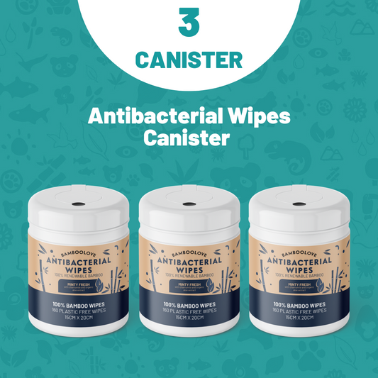 Bamboo Antibacterial Wipes | 3 Canister
