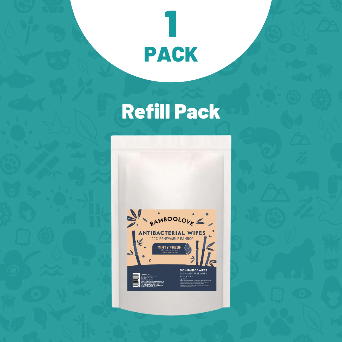 Bamboo Antibacterial Wipes | 1 Refill Bag