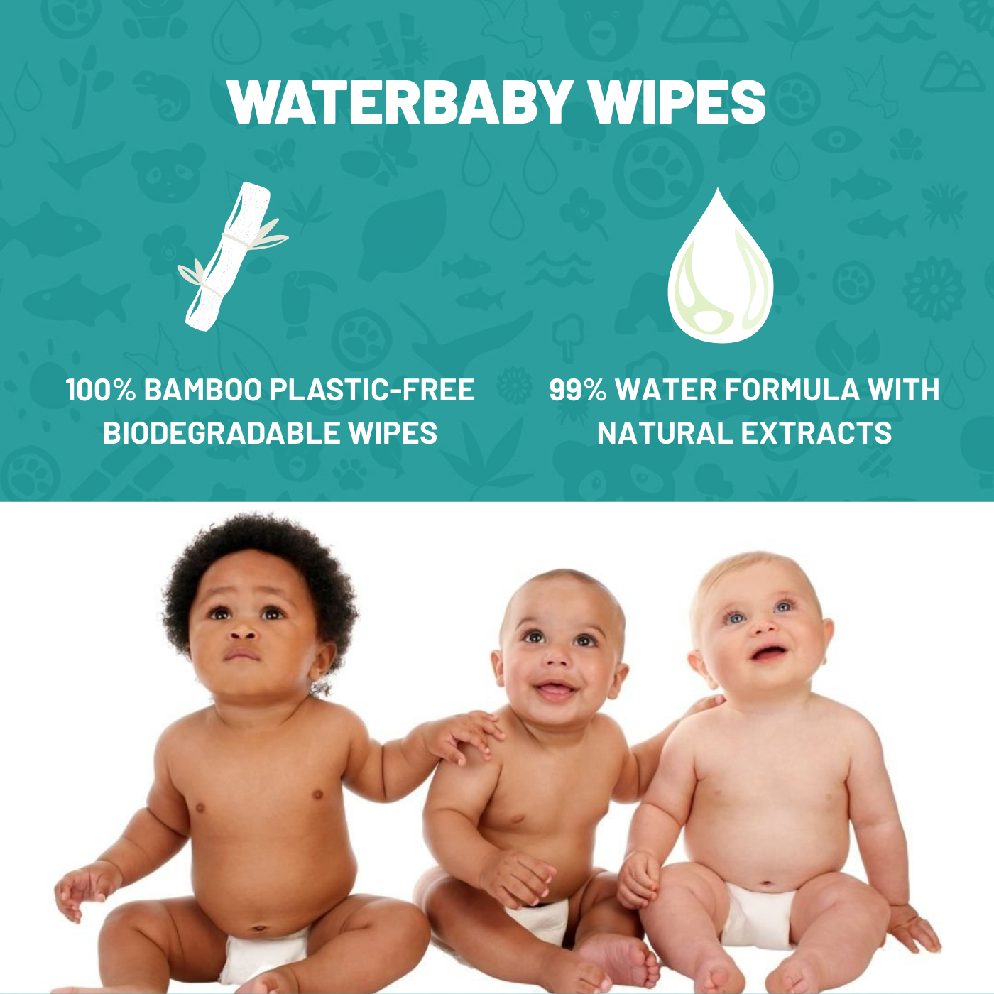 Bamboo WaterBaby Wet Wipes | 1 Canister
