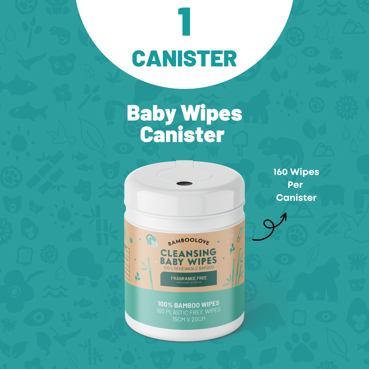 Bamboo WaterBaby Wet Wipes | 1 Canister