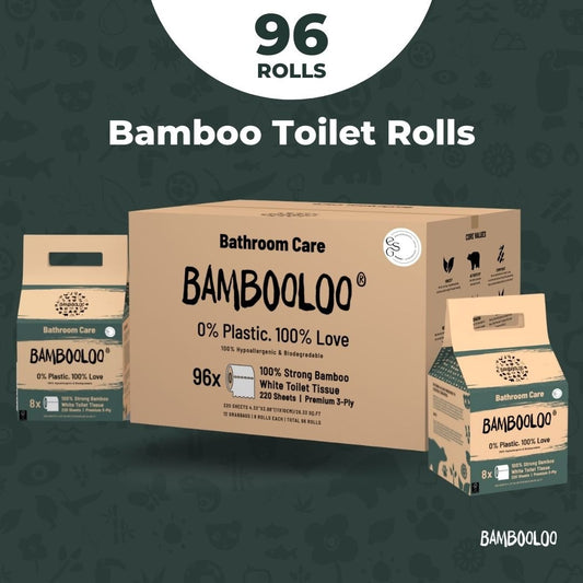 Bamboo 3 Ply Toilet Roll GrabBag | 96 rolls